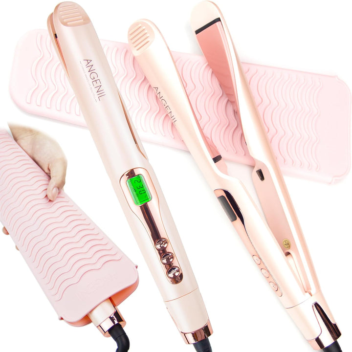 ANGENIL Alisador y rizador de cabello profesional 2 en 1, plancha p...