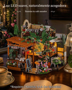 Rolife Kit de cafetería en miniatura de bricolaje para adultos-Leafree Café