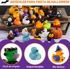 JOYIN 24 piezas de juguetes de baño de patos de Halloween, patos de goma de Halloween a granel para recuerdos de fiesta, mini patitos para bañera de bebé, juguetes para dulce o truco, rellenos de