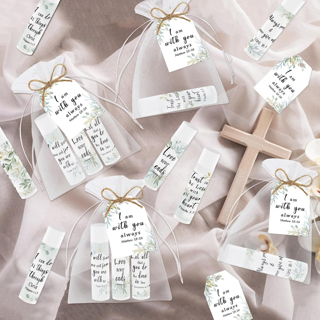 50 unidades de bálsamo labial con versículo bíblico, regalo cristia...