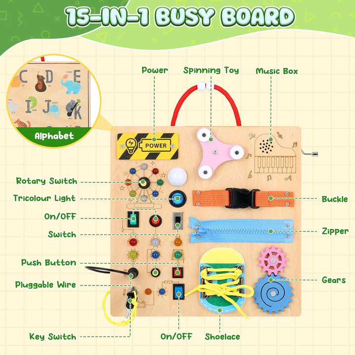 MoKo Busy Board Montessori Juguetes para niños de más de 3