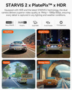 Vantrue Cámara de tablero N2X 2.7K frontal e interior, STARVIS 2 PlatePix