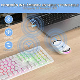 Vumilstek Teclado y mouse inalámbricos retroiluminados, máquina de...