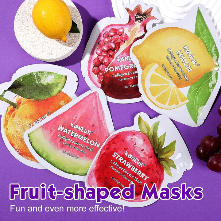 KONEUK Paquete de 72 mascarillas faciales en forma de fruta, regalo...
