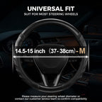 West Llama Funda para volante de piel de fibra de carbono con agarre antideslizante, diseño texturizado 3D, funda para volante de automóvil de 14.5-15 pulgadas, accesorio interior duradero (tamaño