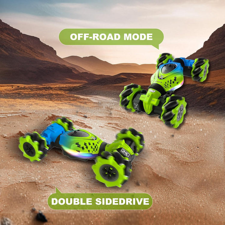 HOSHIPLAY Gesture Coche RC Verde, 1:24 4WD Coche de Acrobacias Todo...