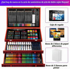 iBayam Art Supplies, paquete de 195 kits de pintura de dibujo de lujo, juego de 3 cuadernos de bocetos