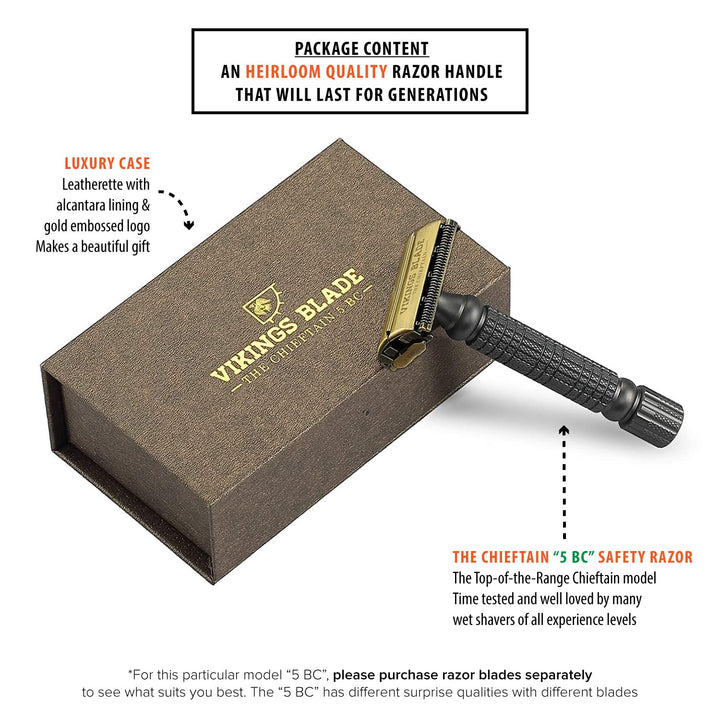 VIKINGS BLADE Maquinilla de afeitar de seguridad de doble filo para...