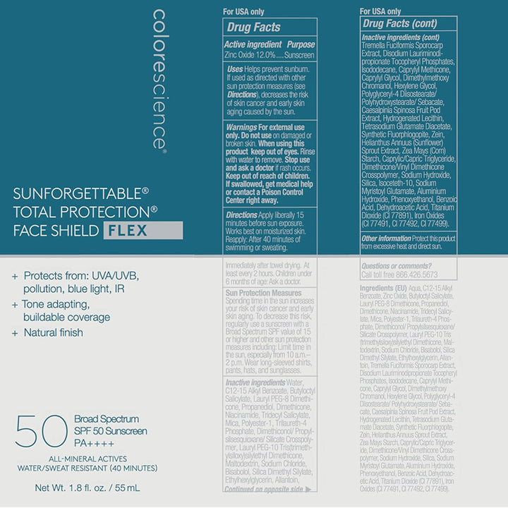 Colorescience Protector facial de protección total Flex SPF 50, 1.8...