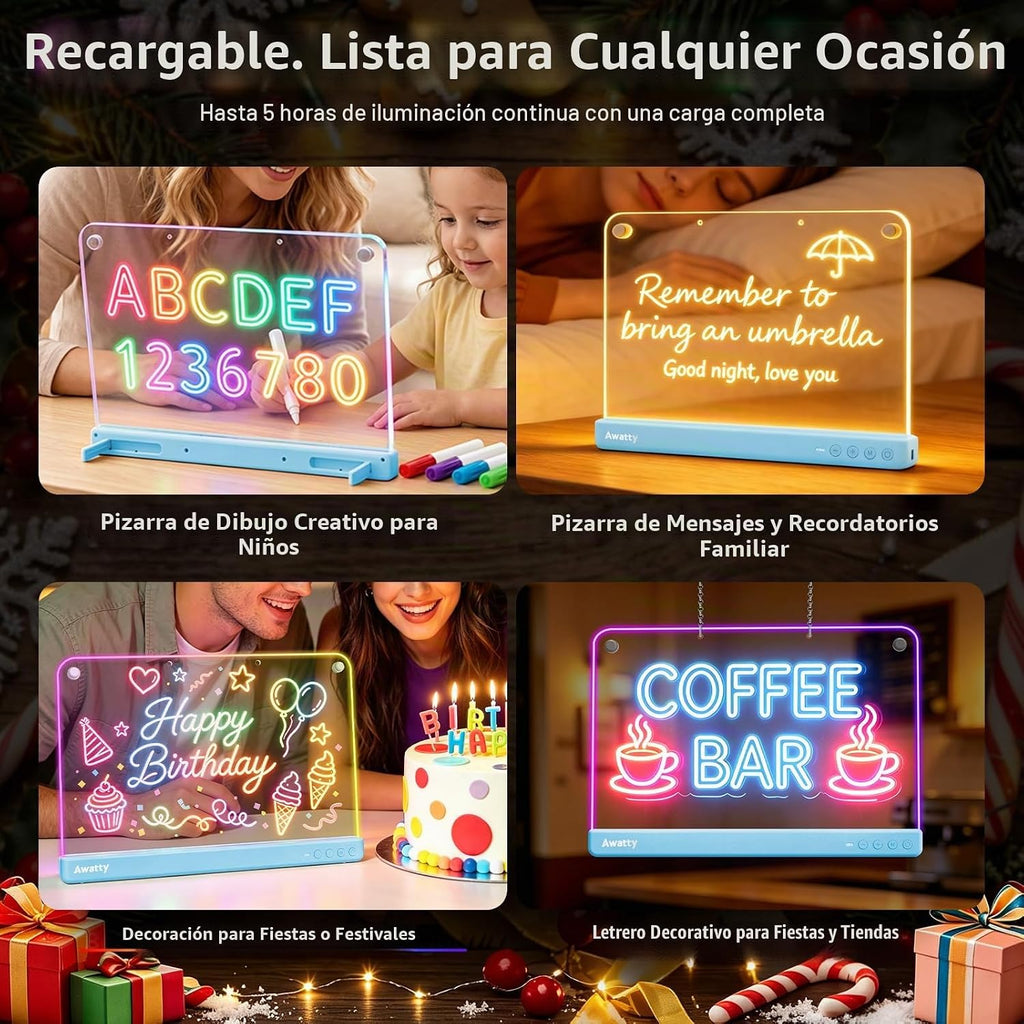 Tablero de Dibujo LED 16'' , Juguetes Regalos para Niños Niñas (Azul)