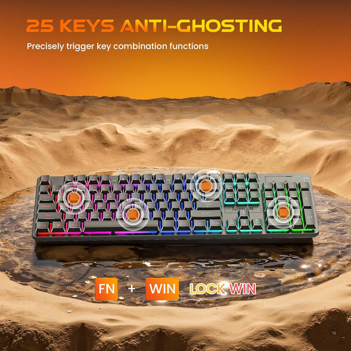 Redragon K521KS Teclado inalámbrico para juegos, triple modo BT\/2....