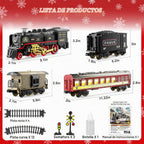 Set de Tren Eléctrico Navideño Funwee con Humo, Luces y Sonido para Niños