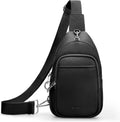 befen Bolsos cruzados pequeños antirrobo de cuero genuino negro para las