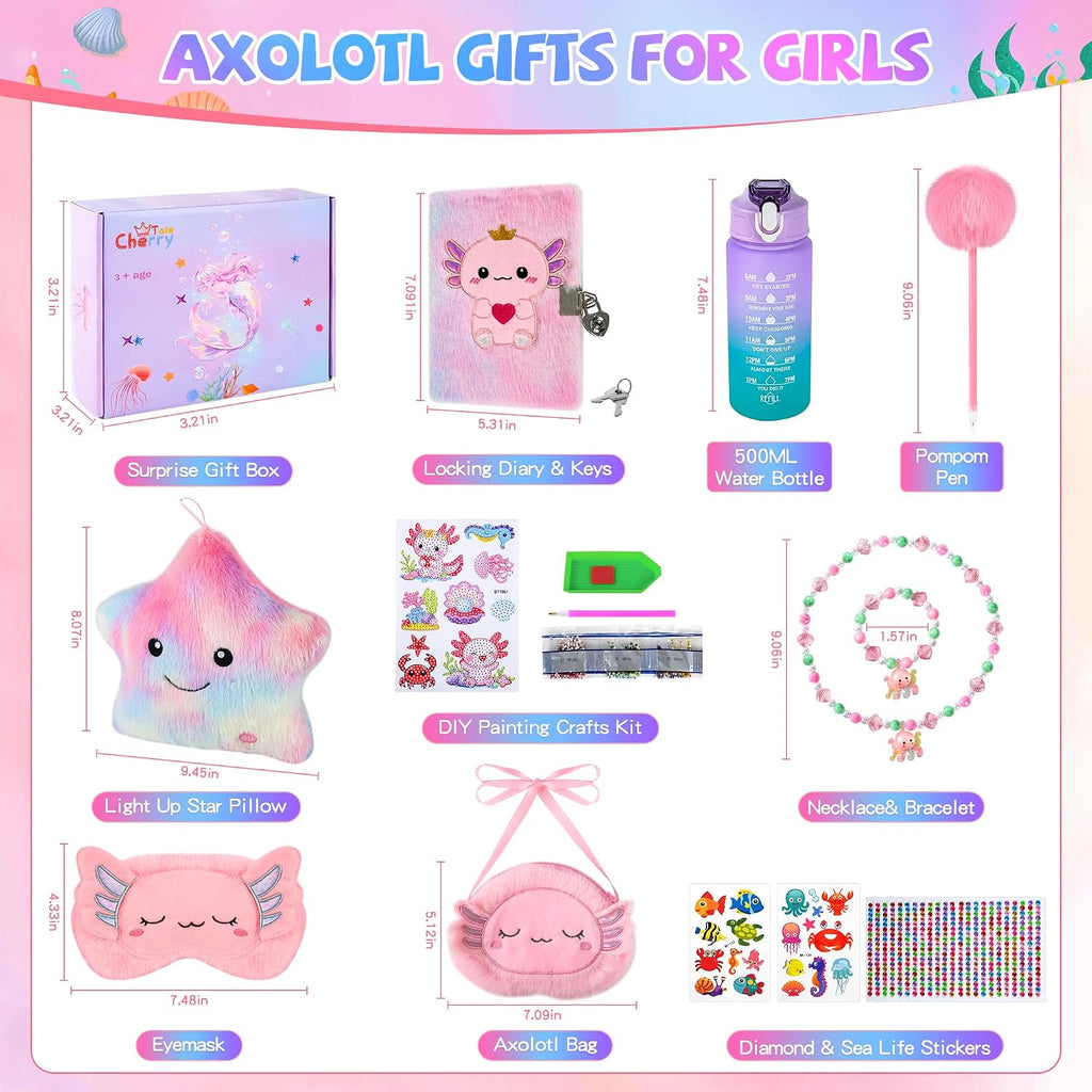 Cherry Tale Axolotl - Regalos de cumpleaños para niñas de 3 años en