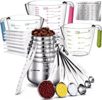 AIKEXIN Juego de tazas y cucharas medidoras de acero inoxidable