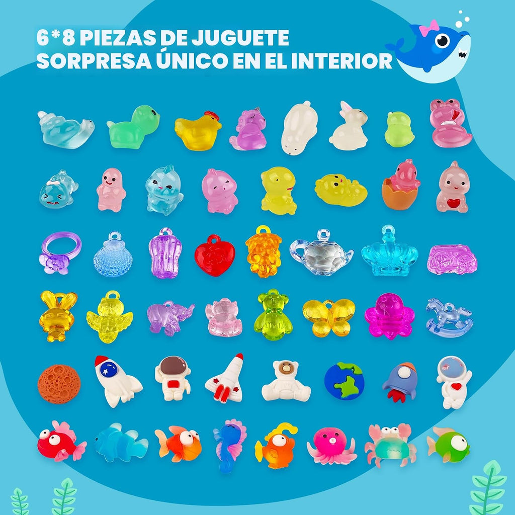48 piezas de bombas de baño para niños con juguete en el interior, baño de burbujas orgánico y colorido para niños seguro, mejor set de regalo de bombas de baño para cumpleaños, fiesta, Pascua para
