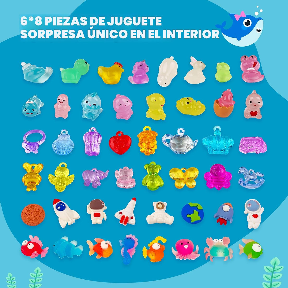 48 piezas de bombas de baño para niños con juguete en el interior, baño de burbujas orgánico y colorido para niños seguro, mejor set de regalo de bombas de baño para cumpleaños, fiesta, Pascua para