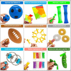 76 piezas Juego de juguetes sensoriales para aliviar el estrés, paquete antiansiedad, juguetes sensoriales para niños y adultos, paquetes de juguetes para manos inquietas con mochi esponjoso, bola