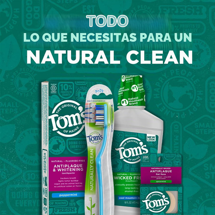 Tom's Of Maine Whole Care - Enjuague bucal natural con flúor, m...