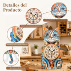 Rompecabezas 3D para adultos, lindo reloj de gato 3D, rompecabezas de madera, kit de reloj de rompecabezas de gato para bricolaje, Navidad, regalo de cumpleaños para mujeres, mamá, hombres, decoración del hogar, vacaciones
