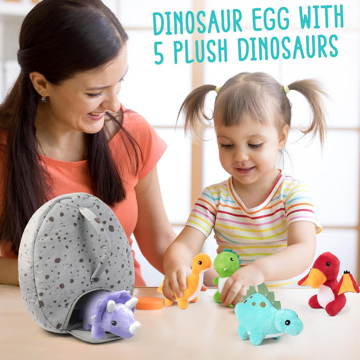 BenBen Animales de peluche de dinosaurio, juego de 5 muñecas pequeñ...