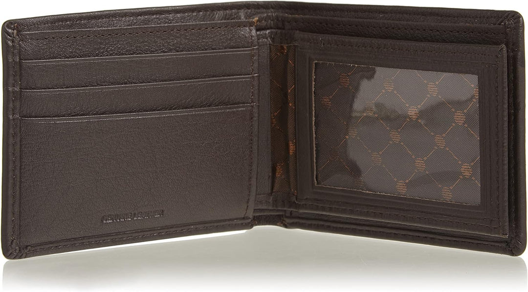 Perry Ellis Park Avenue - Cartera de piel 100% con tarjeta, plegabl...