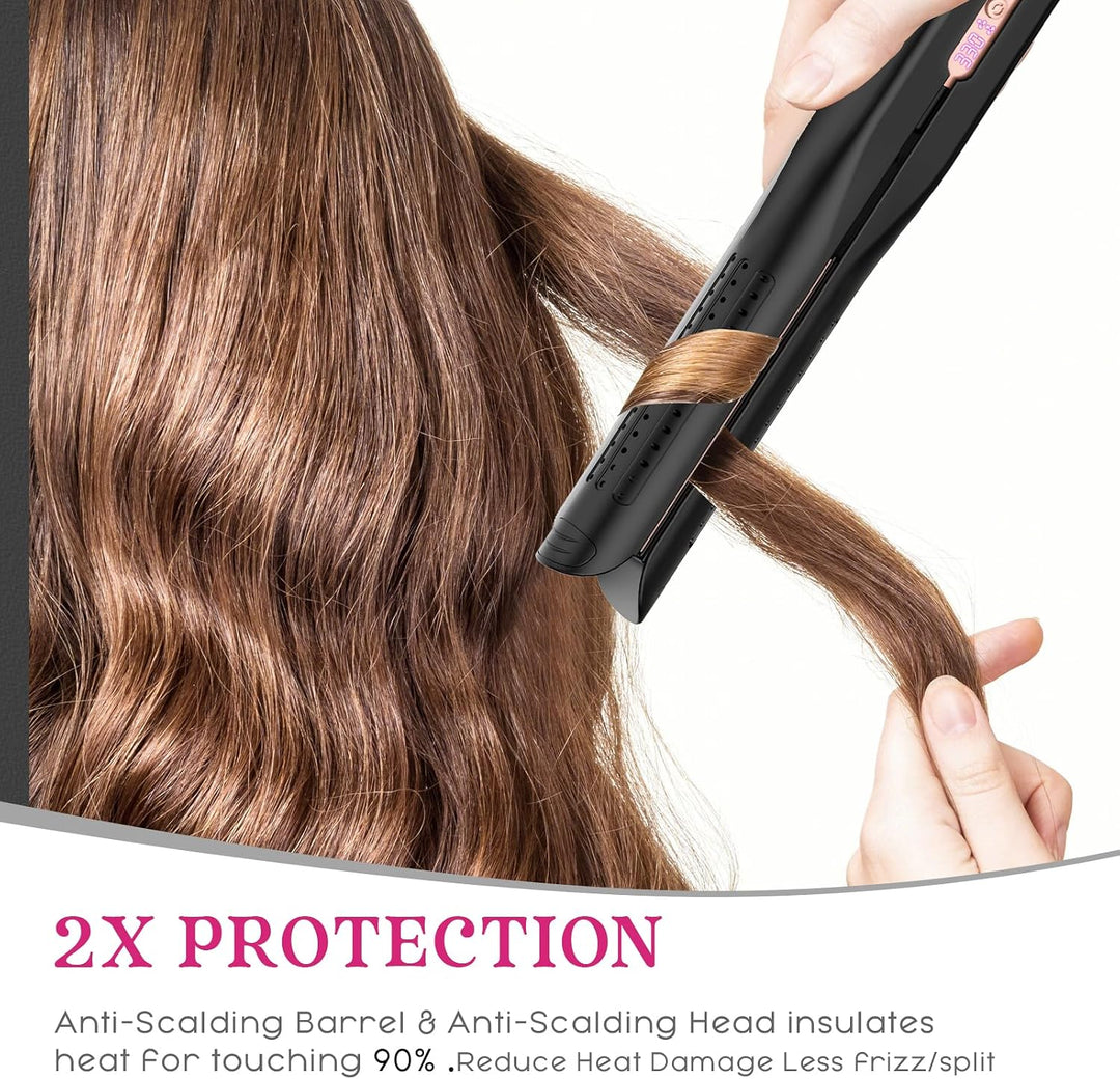 SKIMI Airflow Styler 2.0 - Plancha plana de titanio y rizadora, 96...