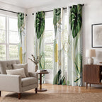 4 paneles de cortinas opacas, cortinas botánicas bohemias para