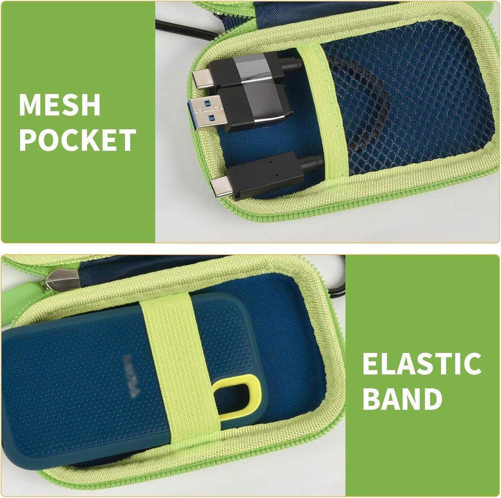 Funda compatible con SanDisk 1TB 2TB 500GB Extreme Portable SSD, para unidad de estado sólido externa SanDisk PRO, tarjeta de memoria SD SDXC SDHC organizador de almacenamiento de tarjetas (solo caja)