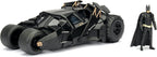 Jada Toys DC Comics 2008 El Caballero Oscuro Batimóvil con figura de Batman, vehículo coleccionable de metal fundido a escala 1:24, niños, metales, 2008, multicolor estándar