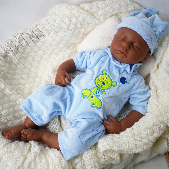 Niño de 18.5 pulgadas, muñeca de bebé de silicona completa, muñecas...