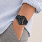 Reloj para Hombre a.b.art – Indicador de Fecha Saltante, Movimiento de Cuarzo Ronda, Cristal de Zafiro, Caja Ultrafina de Acero Inoxidable, Reloj de Pulsera Minimalista Estilo Bauhaus 41MM