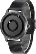 EUTOUR Reloj analógico de cuentas magnéticas, correa de acero inoxidable y diseño único de puntero, relojes magnéticos unisex, reloj magnético súper fuerte para hombre