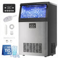 Uthfy Máquina de hielo comercial de 110 libras/24 horas, máquina de hielo debajo de la encimera, 36 cubos de hielo en 14 minutos, almacenamiento de 33 libras, filtro de agua y autolimpieza, máquina de