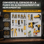 Kit organizador de tablero de clavijas, paquete de 4 paneles de metal de 12