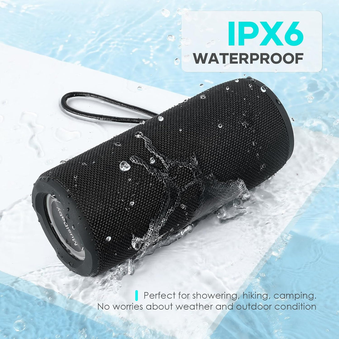 Altavoz Bluetooth IPX6 resistente al agua. Musibaby M88pro con soni...