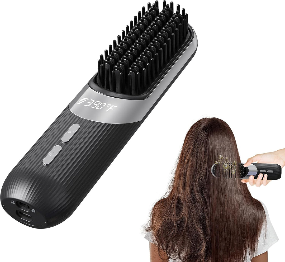 Cepillo de peinado inalámbrico 2 en 1 AI Smart Styler calor rápido...