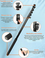 BMZX Trípode para selfie stick de 118" de largo para iPhone y Android (29 a