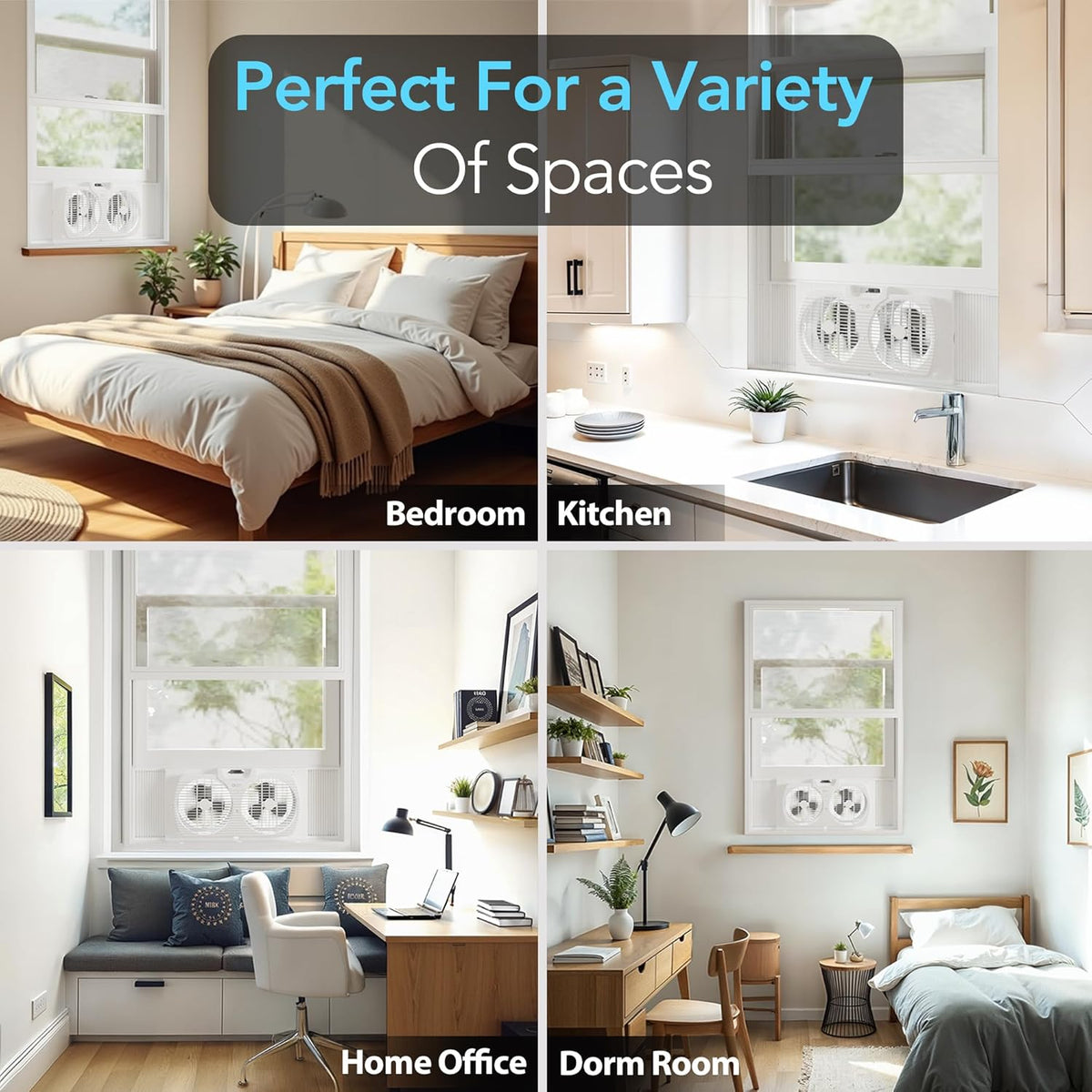 Comfort Zone - Ventilador reversible de ventana doble con 3 velocid...