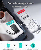 INIU Cargador portátil 3 en 1, pequeño banco de energía de carga rá...