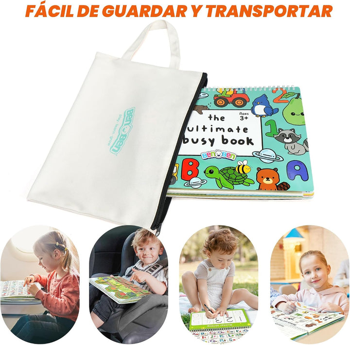 BenBen Libro de actividades para niños pequeños, 30 páginas, preens...