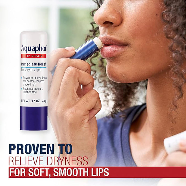 Aquaphor Juego de bálsamo labial para labios agrietados, bálsamo de...