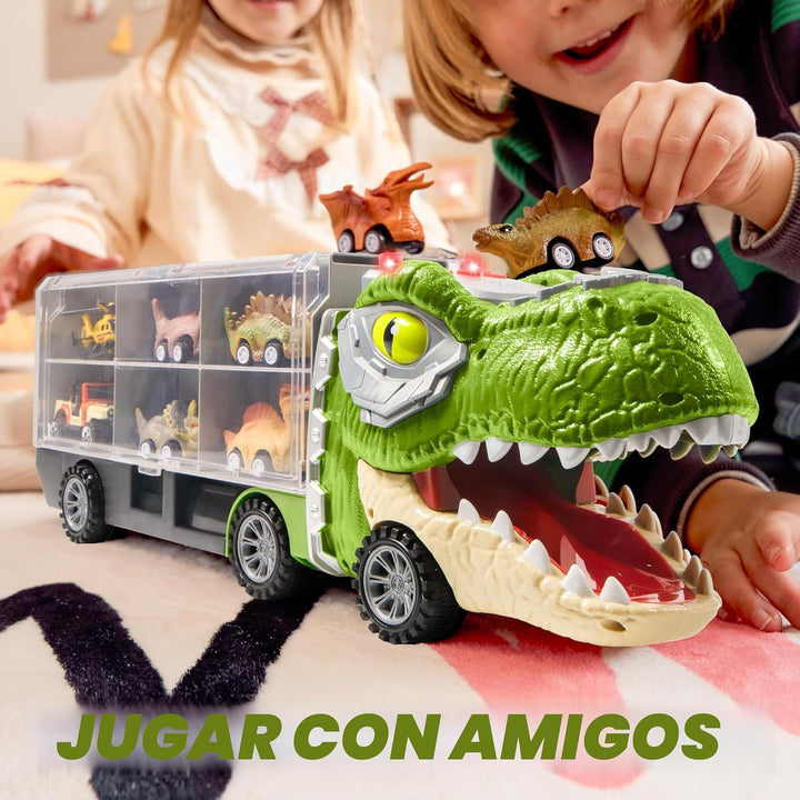 JOYIN Juguetes de dinosaurio 13 en 1 para niños de 3 a 5 años, cami...
