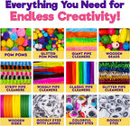 Blue Squid Más de 3000 piezas de suministros de arte y manualidades para niños | Caja de kit de manualidades para niños de 4 a 5, 4 a 8, 6 a 8, 8 a 12 | Suministros y materiales para manualidades, juego de manualidades, caja de arte, regalos para niñas y