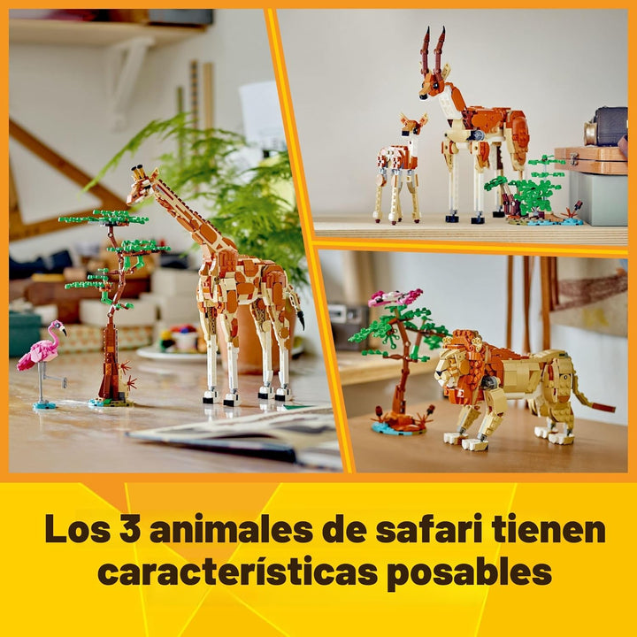 LEGO Creator 31150 - Animales de safari salvajes 3 en 1, se reconst...