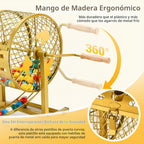 Juego de bingo de 12.6 pulgadas de alto con jaula de acero, juego de bingo profesional para adultos incluye 150 fichas coloridas, 30 tarjetas y 75 bolas, ideal para diversión familiar, grupos grandes, fiestas