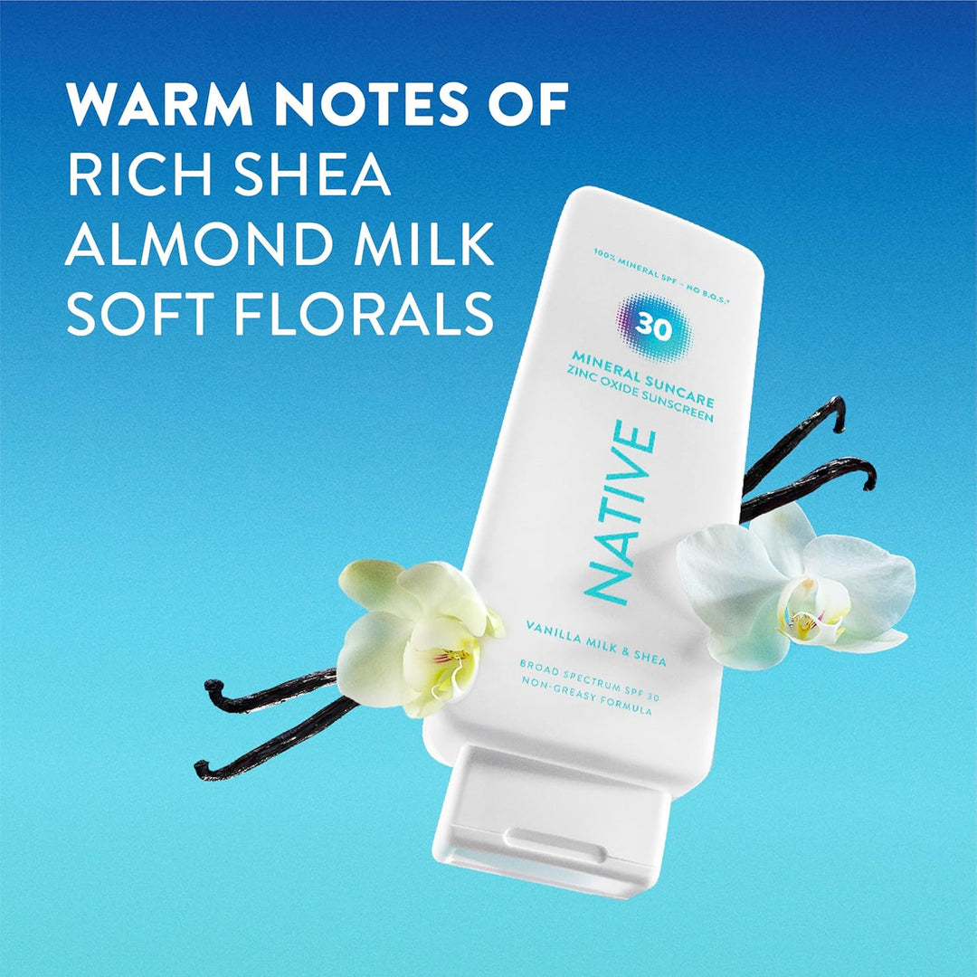 Native Loción de protección solar Vanilla Milk &amp; Shea SPF 30, 1...
