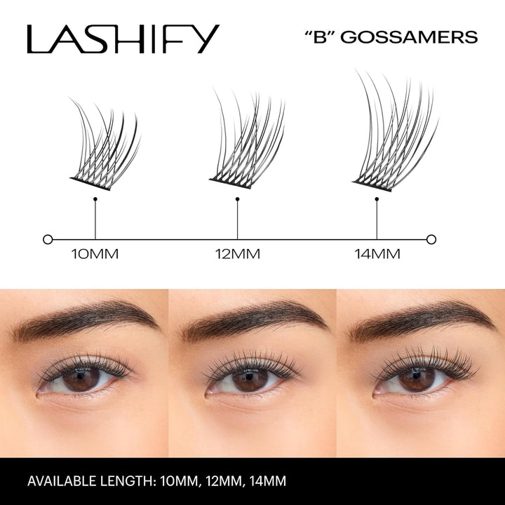 Lashify Recambio de extensiones de pestañas Gossamer de 0.55 pulgad...