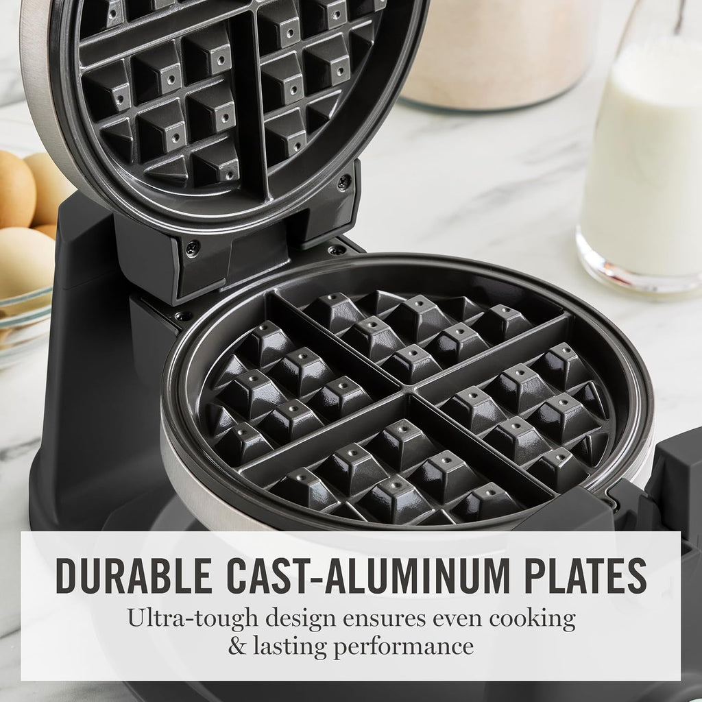 Martha Stewart Gofrera giratoria, placas antiadherentes de cerámica, gris