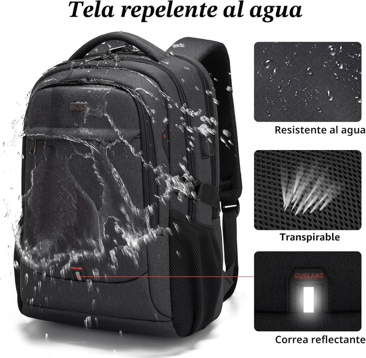DUSLANG Mochila para laptop de 17 pulgadas para viajes, resistente...